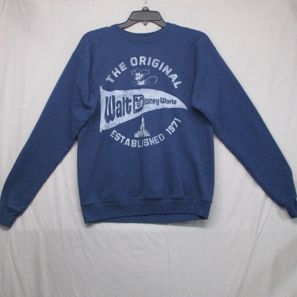 Disney Parks Crew Neck Sweater Graphic Print Blue Men Size | S‎